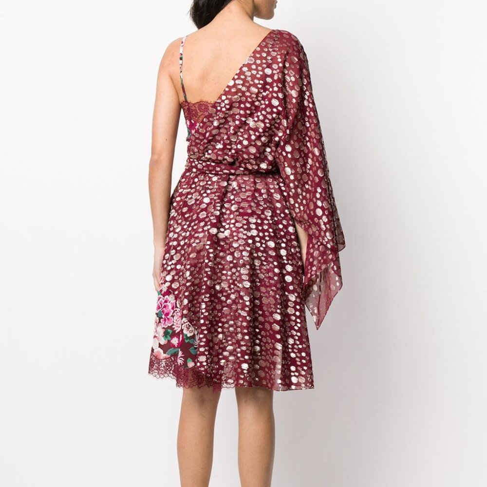 BNWT Faith Connection Burgundy One Shoulder Dress - Picture 2 of 9